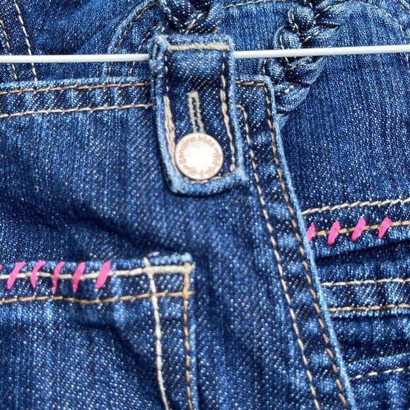 Vintage Genuine Kids OshKosh 2T Girl Denim Overalls Shorts - Picture 7 of 7
